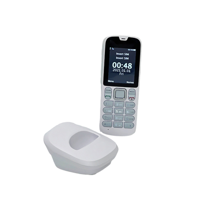 GSM 2G DECT Cordless Phone , White DECT Phone 5V 1A Backup Battery